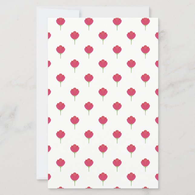 Pretty lush pink tulips pattern Paper sheet (Vorderseite)