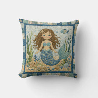 Pretty Mermaid Quilt Kissen