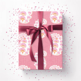 Pretty Paisley in Pink and Orange Geschenkpapier