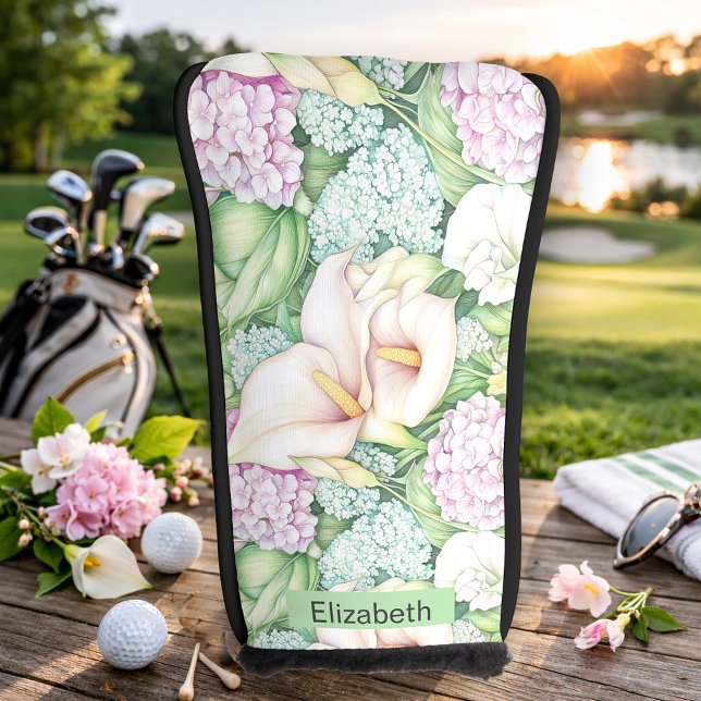 Pretty Pastel Calla Lily Personalized Golf Headcover (Von Creator hochgeladen)