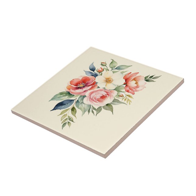 Pretty Pastel Floral Fliese (Seite)