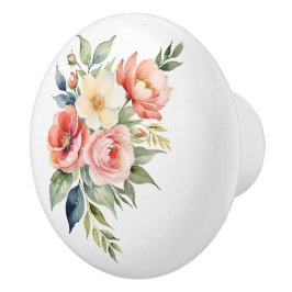 Pretty Pastel Floral Keramikknauf