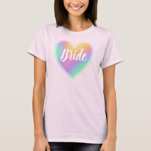 Pretty Pastel Heart Bride T-Shirt