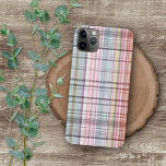 Pretty Pastel Pink Blue Retro Tartan Plädoyer Case-Mate iPhone Hülle<br><div class="desc">Contemporary white, pale baby blue, light green and pastel pink classic tartan pattern. Beautiful, modern and cool cover for the trend-savvy and art-loving hip trendsetter, artsy mover lover who wants to protect their phone from dust and dirt, wear and tear. This design is available Apple iPhone 6, 7 and 8...</div>