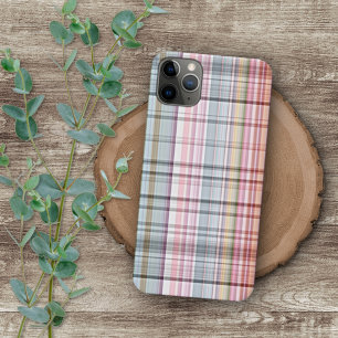Pretty Pastel Pink Blue Retro Tartan Plädoyer Case-Mate iPhone Hülle
