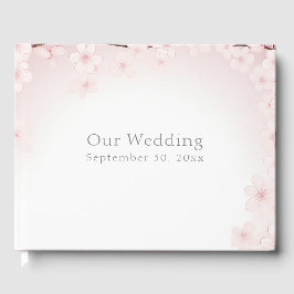 Pretty Pastel Pink Cherry Blossom Wedding Gästebuch