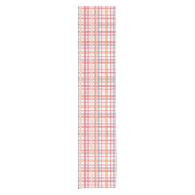 Pretty Pastel Plaid Kurzer Tischläufer (Vorderseite)