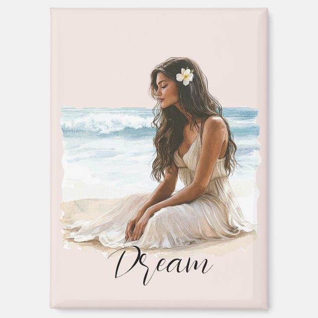 Pretty Peach Dolphin Dream Magnet (Vorderseite)