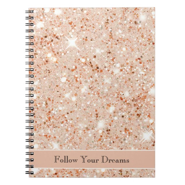 Pretty Peach Glitter Dreams Notizblock (Vorderseite)