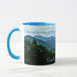 Pretty Personalized Smoky Mountains Blue Green Mug Tasse