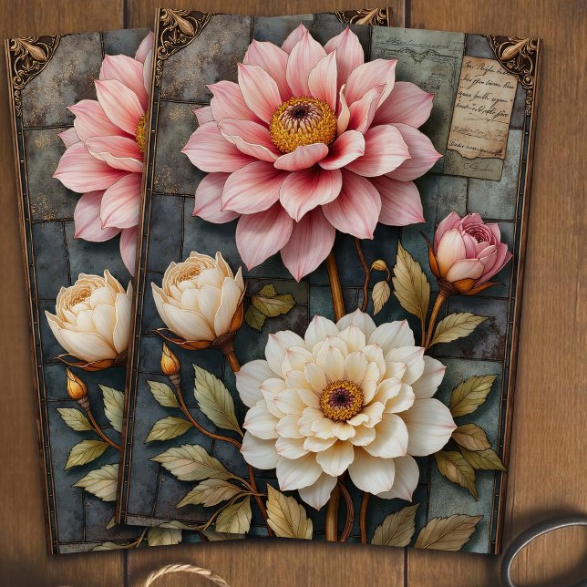 Pretty Pink And White Stained Glass Decoupage Art Seidenpapier (Von Creator hochgeladen)