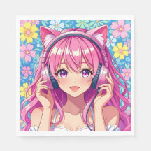 Pretty Pink Anime Girl's Birthday Party