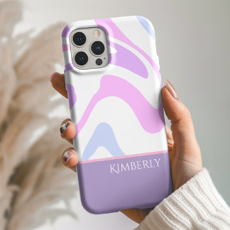 Pretty Pink Blue Purple Abstract Personalized iPhone 16 Hülle