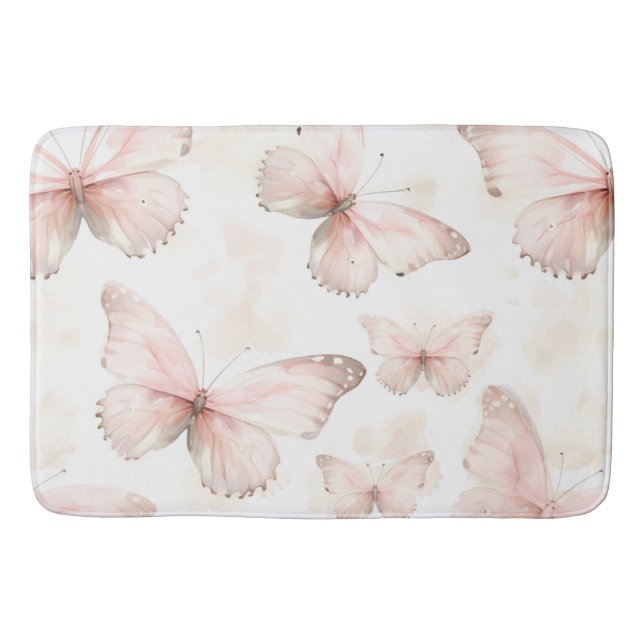 Pretty Pink Butterflies   Badematte (Vorderseite)