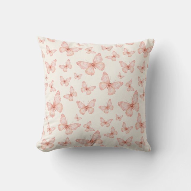 Pretty pink butterflies kissen (Vorderseite)