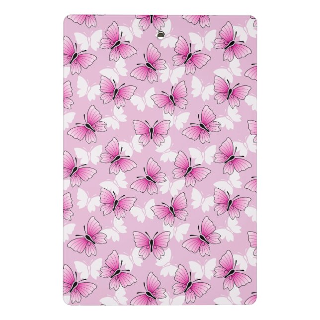 Pretty Pink Butterfly Mini Clipboard Mini Klemmbrett (Rückseite)