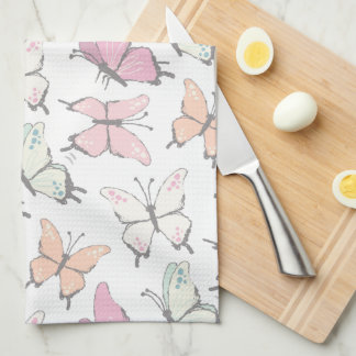Pretty Pink Butterfly Pattern Geschirrtuch