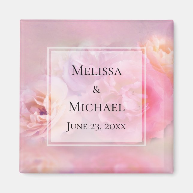 Pretty Pink Carnations Save the Date Wedding Magnet (Vorne)