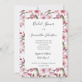 Pretty Pink Cherry Blossom Floral Bridal Shower Einladung