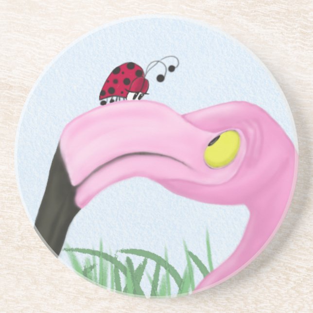 Pretty Pink Flamingo Untersetzer (Vorne)
