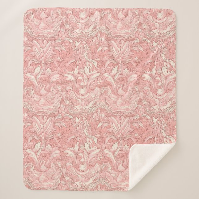 Pretty Pink French Parisian Design Sherpadecke (Vorderseite)