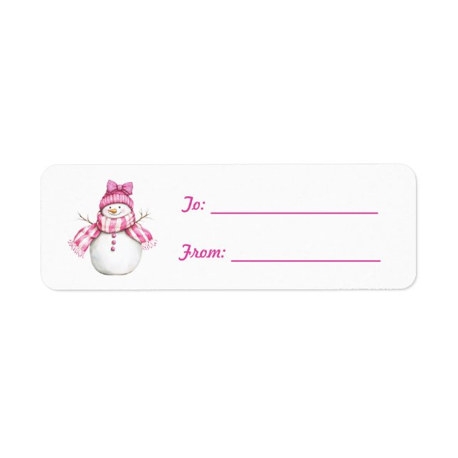 Pretty Pink Girl Snowman Bow Christmas (Vorne)