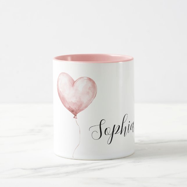 Pretty Pink Heart Balloon Tasse (Zentrum)