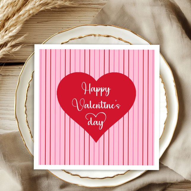 Pretty Pink Hearts Valentine Decor Napkins Serviette (Pretty Pink Hearts Valentine Decor Napkins)