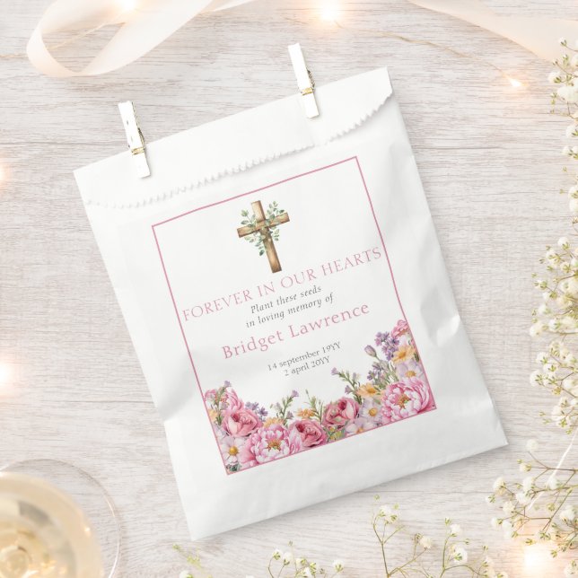 Pretty Pink Peonies Funeral Seed Packet Geschenktütchen (Ausgeschnitten)