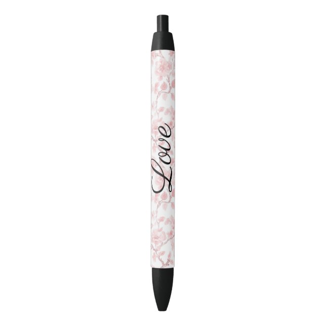 Pretty Pink Roses Floral Love Kugelschreiber (Vorderseite Vertikal)