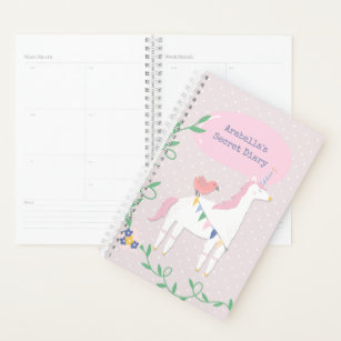 Pretty Pink Unicorn Girl's Secret Journal