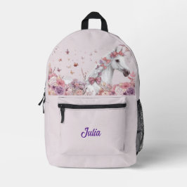 Pretty Ponies and Petals Horse Backpack for Girls Bedruckter Rucksack
