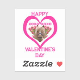 Pretty Pony in Pink Valentine's Day for Kids Aufkleber