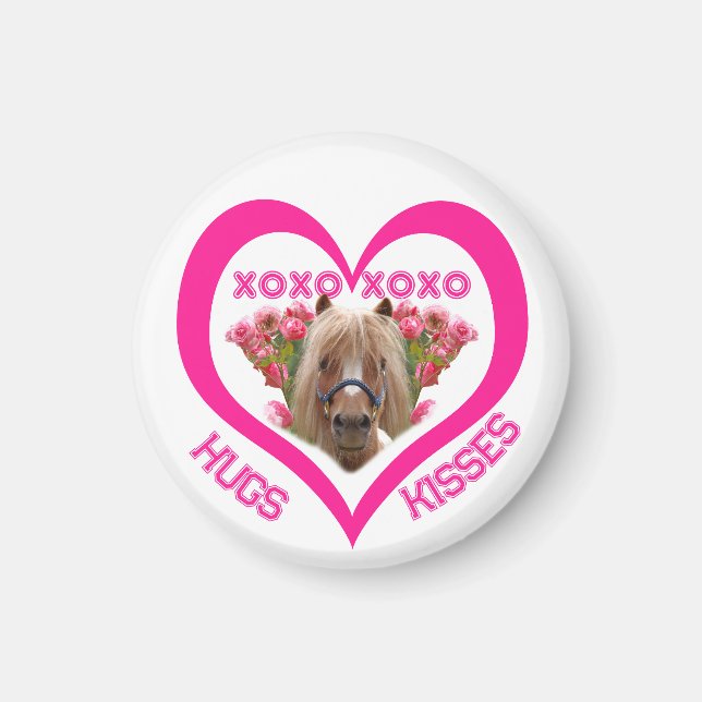 Pretty Pony in Pink Valentine's Day Magnet (Vorne)