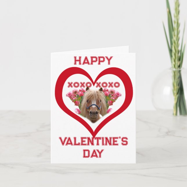Pretty Pony in Red Valentine's Day Cards for Kids (Vorderseite)