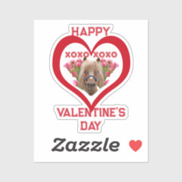Pretty Pony in Red Valentine's Day for Kids Aufkleber