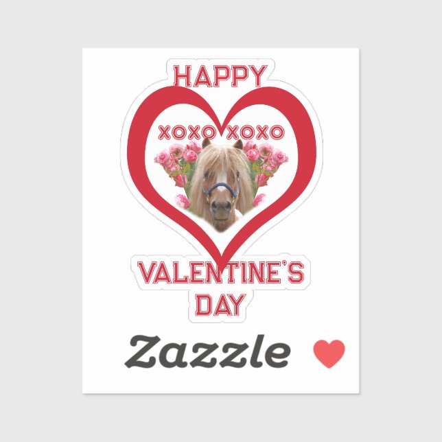 Pretty Pony in Red Valentine's Day for Kids Aufkleber (Blatt)