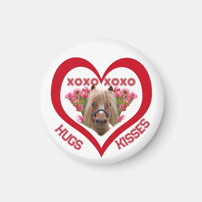 Pretty Pony in Red Valentine's Day Magnet (Vorne)