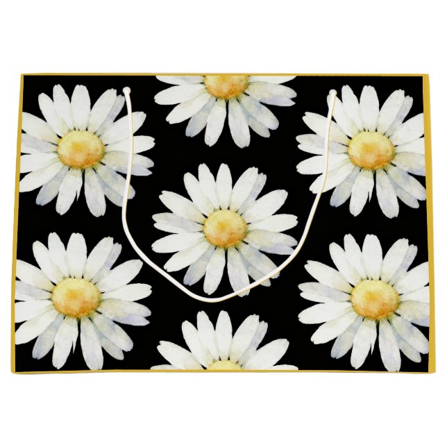 Pretty Purple Dotted Daisy's Große Geschenktüte (Vorderseite)