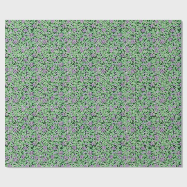 Pretty Purple Floral Pattern Geschenkpapier (Flach)