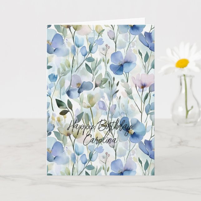 Pretty Purple Flowers Birthday Karte (Kleine Pflanze)