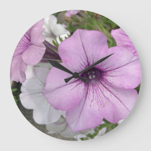 Pretty Purple Petunia Photo Wall Clock Große Wanduhr