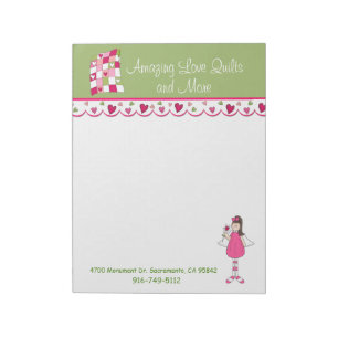 Pretty Quilting Business Large Note Pad Notizblock
