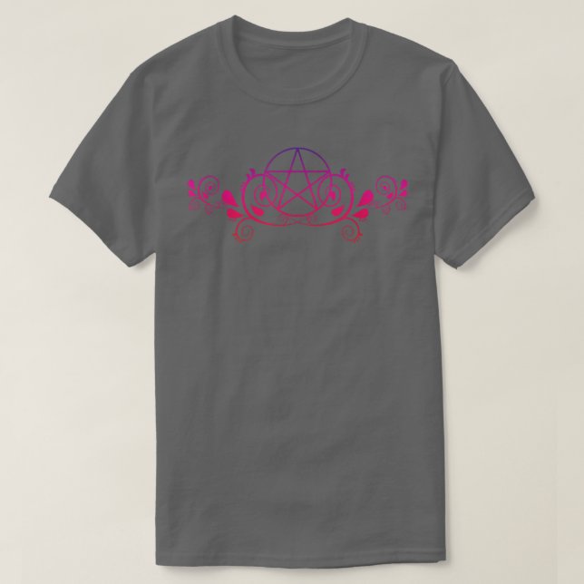 Pretty Rainbow Pentacle design Pagan Wiccan Cheeky T-Shirt (Design vorne)
