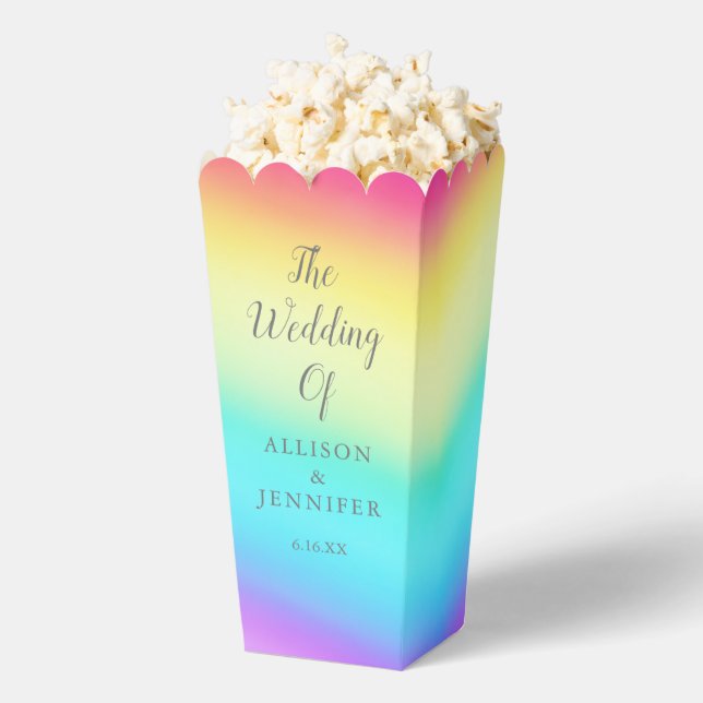 Pretty Rainbow Personalized Wedding Popcorn Geschenkschachtel (Geplatzt)