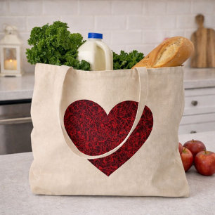Pretty Red Heart Tragetasche