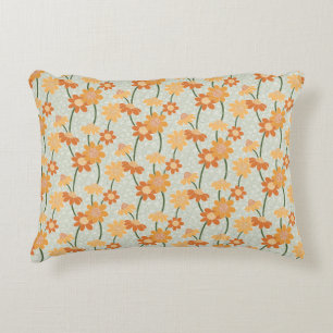 Pretty retro muted 1970s Flowers Dekokissen