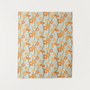 Pretty retro muted 1970s Flowers Wandteppich