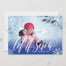 Pretty Snowflakes - Let It Snow - Christmas Foto Feiertagskarte