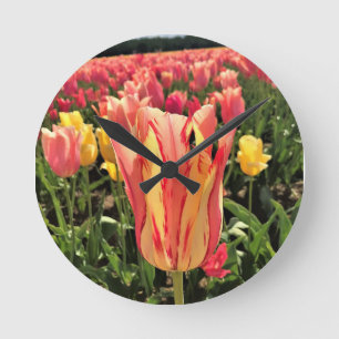 Pretty Spring Tulip, Oregon Runde Wanduhr